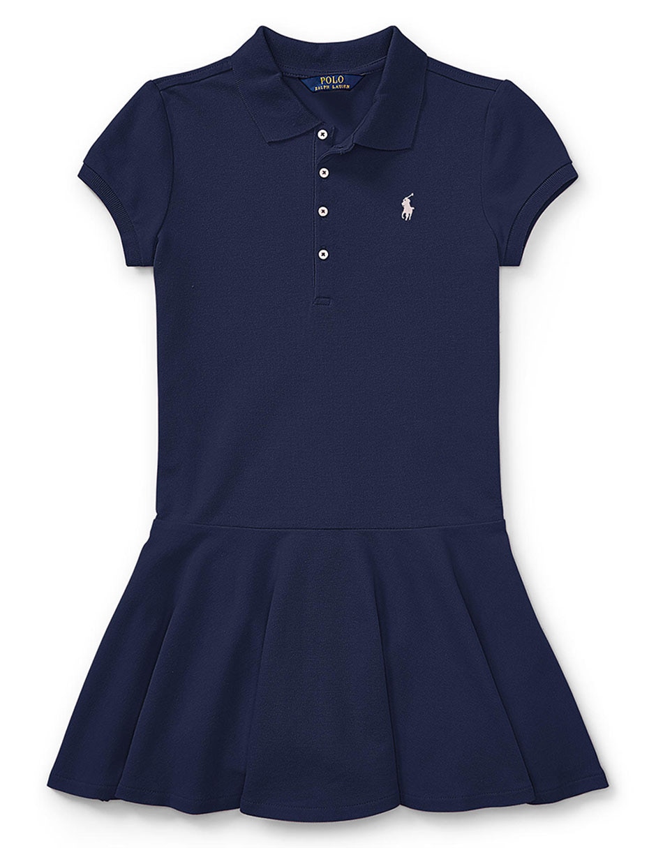 Vestido polo manga cap para niña 6