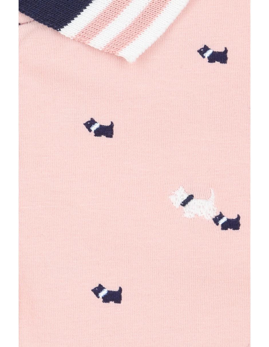Playera tipo polo de algodón y poliéster para bebé niña 3
