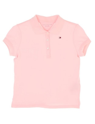 Playera tipo polo de algodón para niña