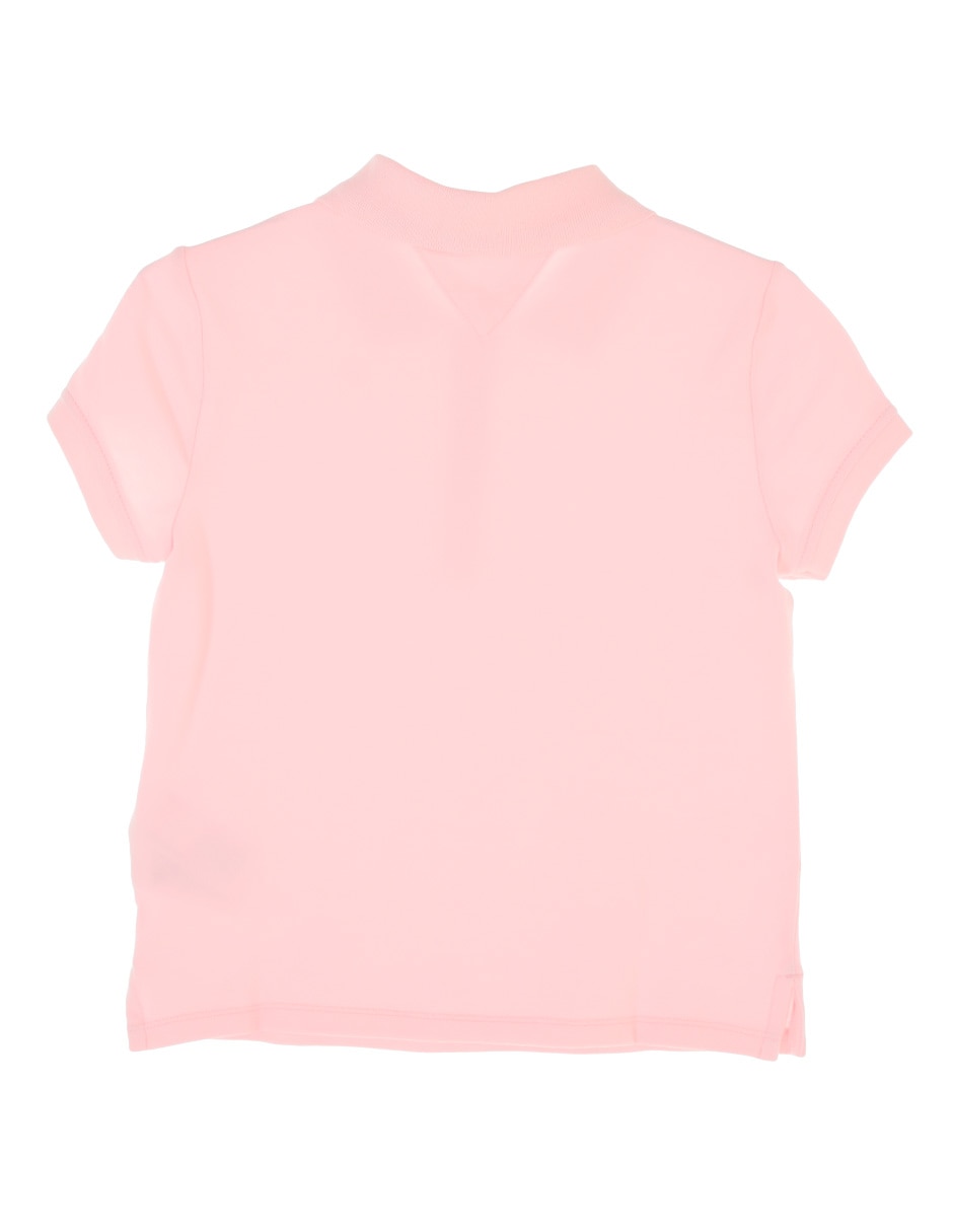 Playera tipo polo de algodón para niña
