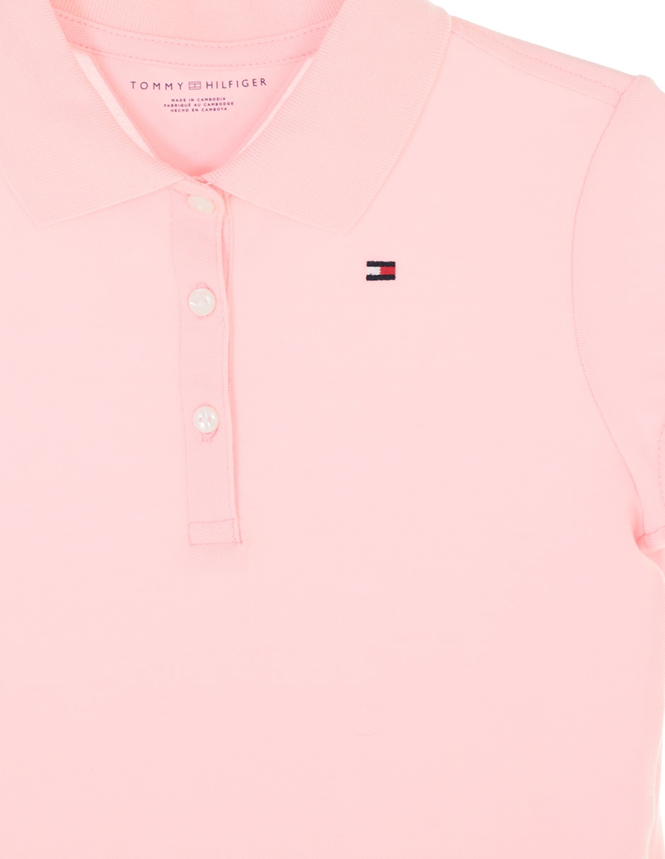 Playera tipo polo de algodón para niña