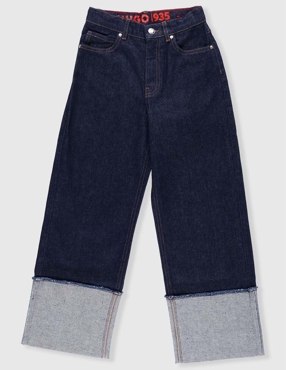 Jeans baggy Hugo lavado obscuro para niña