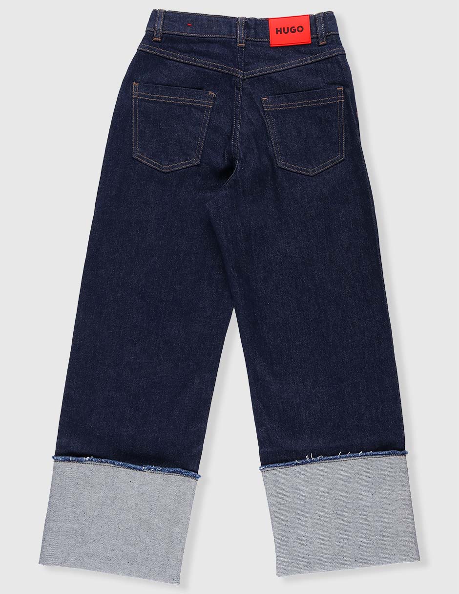 Jeans baggy Hugo lavado obscuro para niña