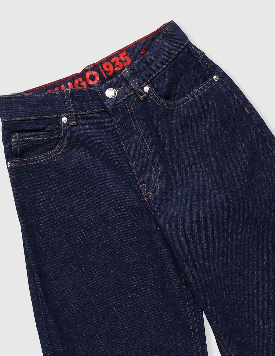 Jeans baggy Hugo lavado obscuro para niña