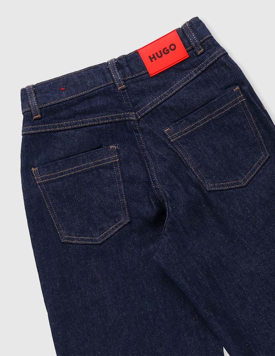 Jeans baggy Hugo lavado obscuro para niña