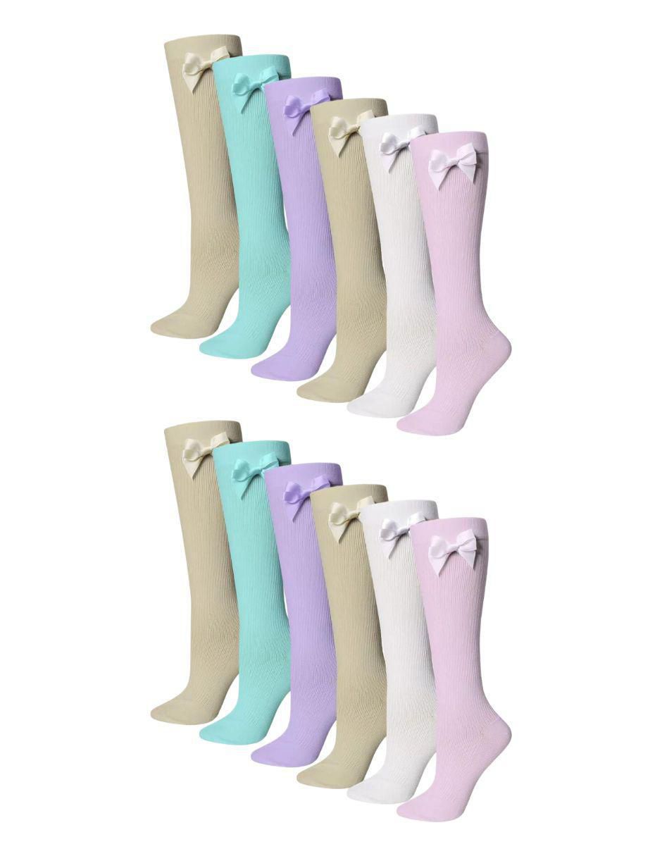 Set calceta de poliéster para niña 6 pares