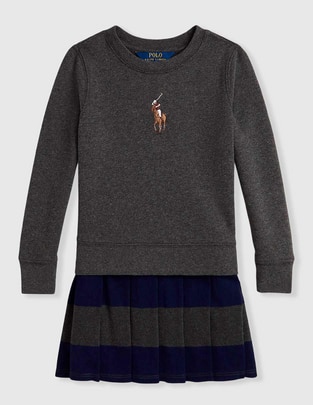 Vestido con suéter Polo manga regular para niña