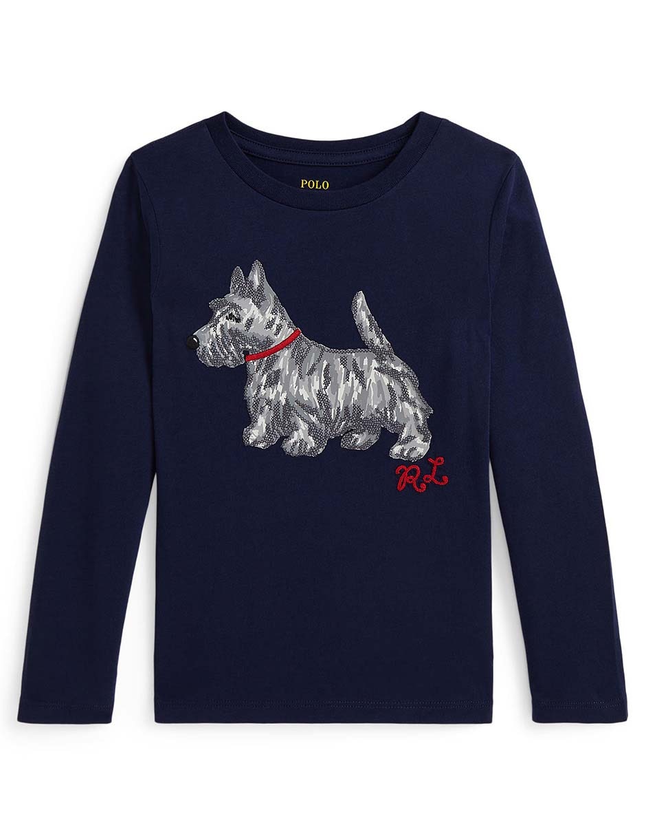 Playera Polo manga larga para niña