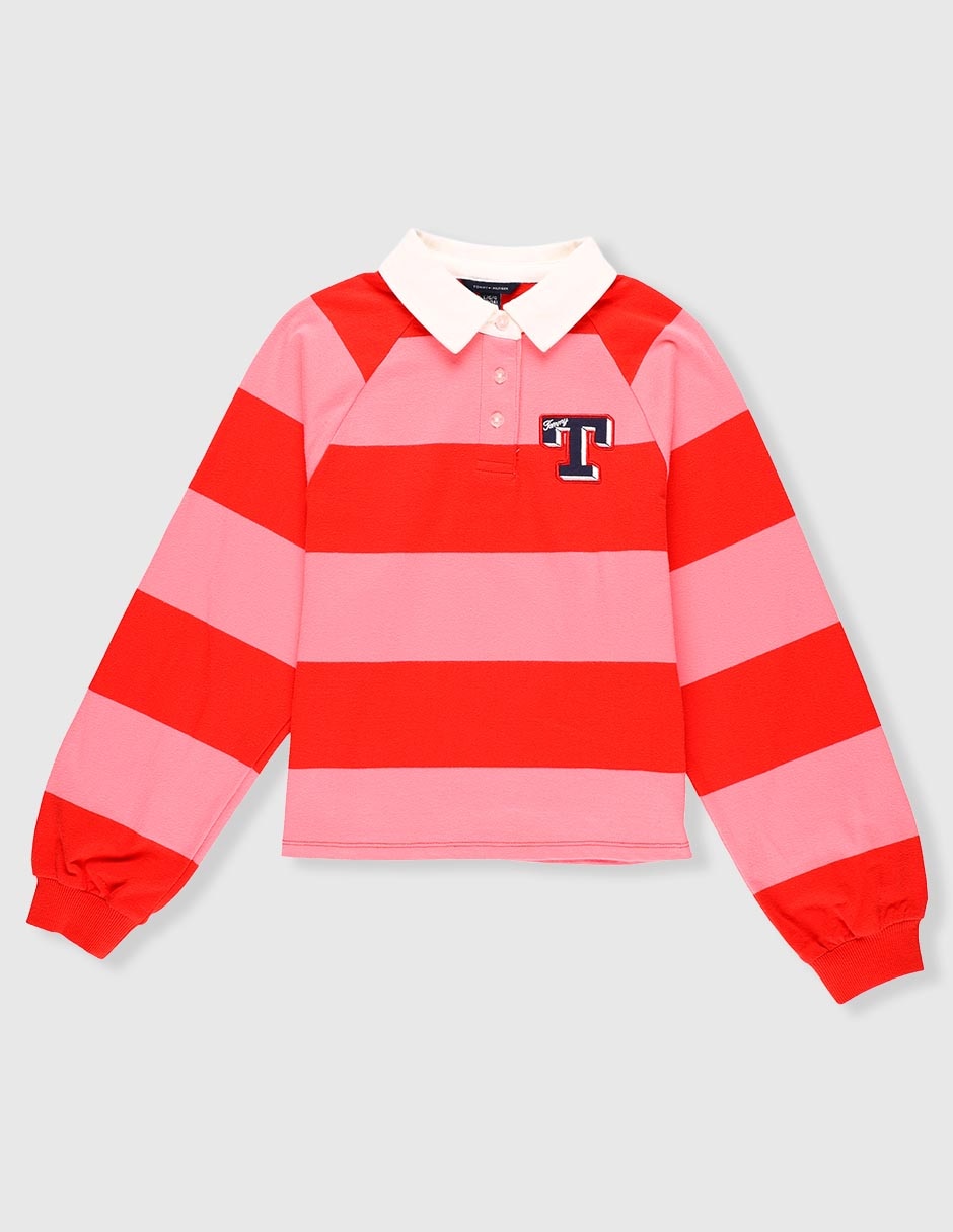 Playera tipo polo Tommy Hilfiger de algodón para niña