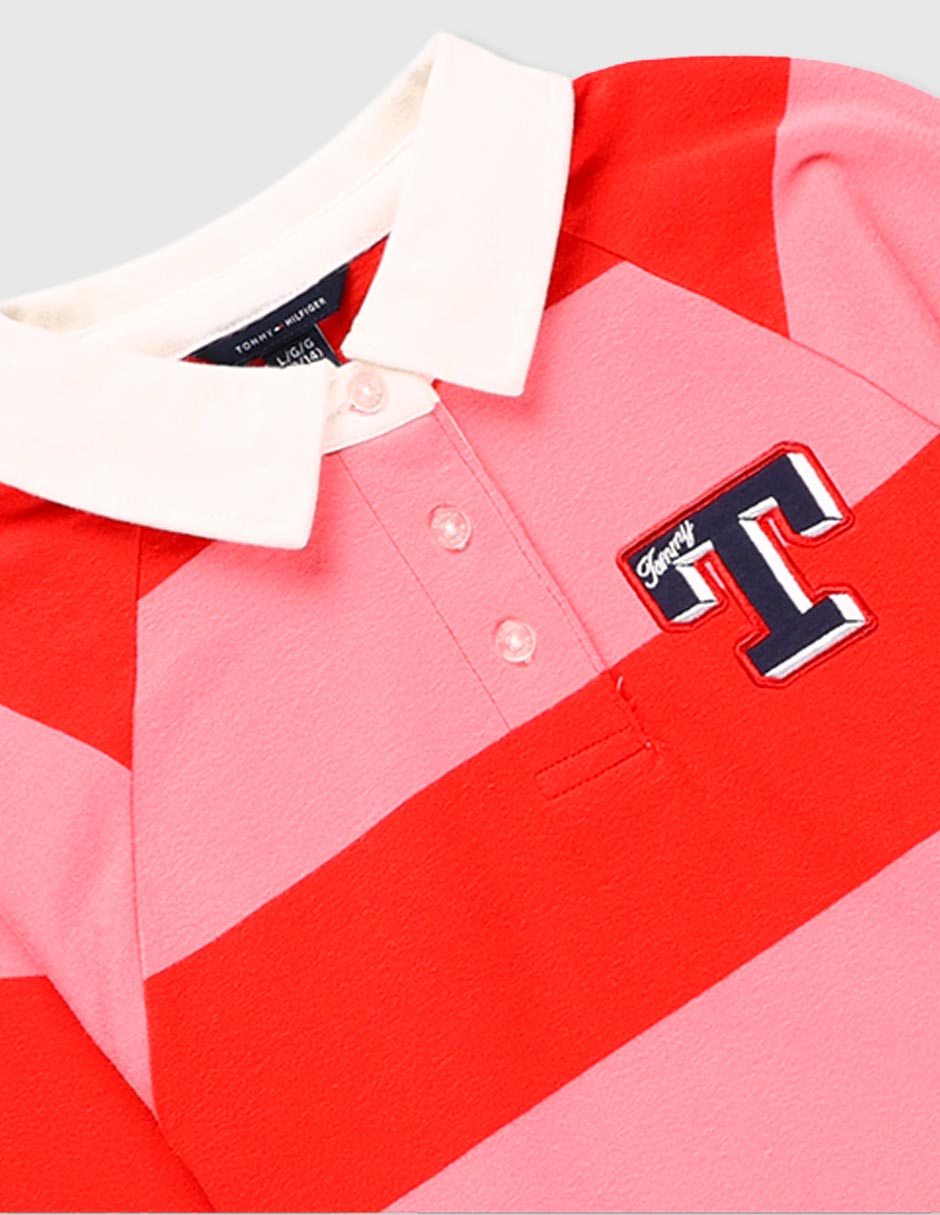 Playera tipo polo Tommy Hilfiger de algodón para niña