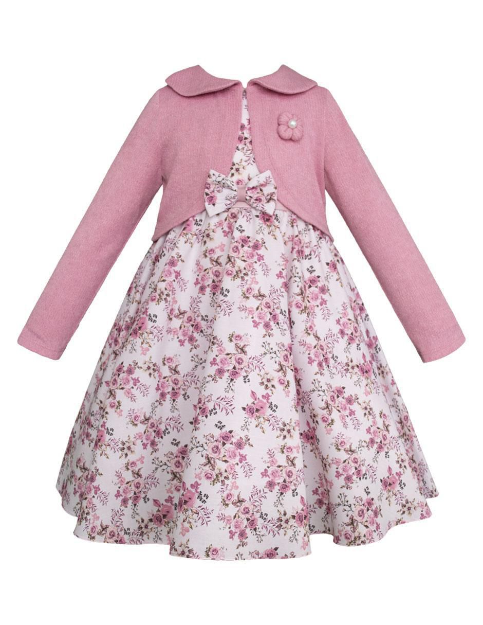 Vestido con suéter manga larga para niña 4