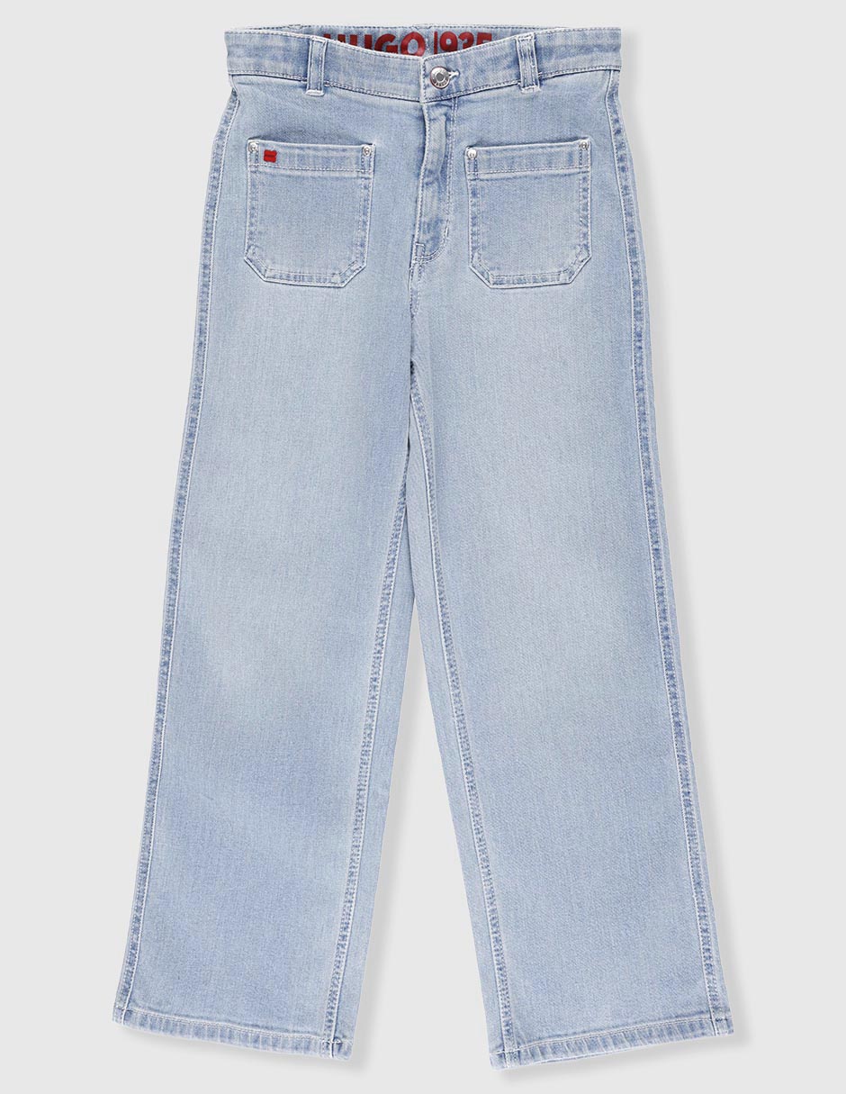 Jeans straight lavado medio para niña 2