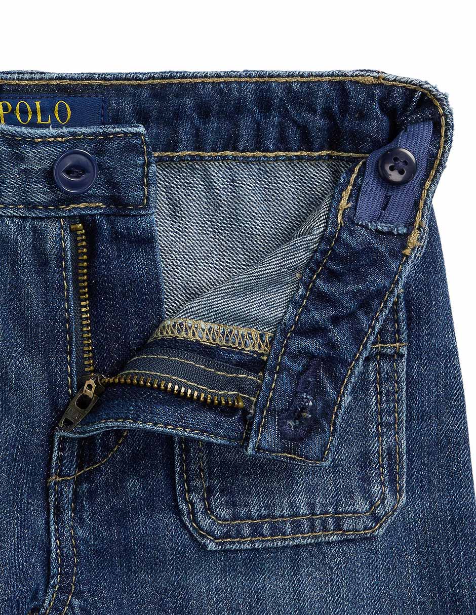 Jeans straight Polo Ralph Lauren lavado medio para niña