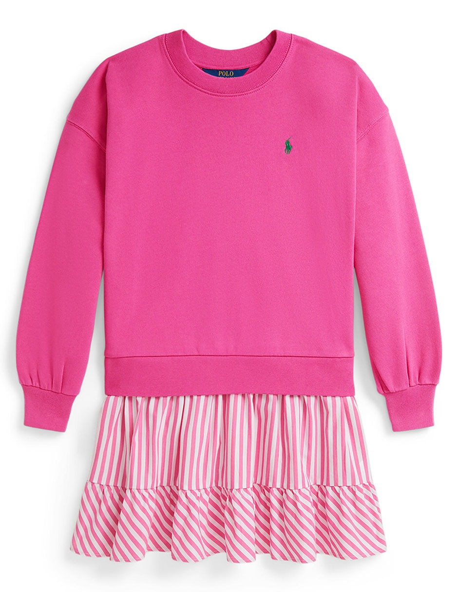 Vestido con suéter Polo manga regular para niña