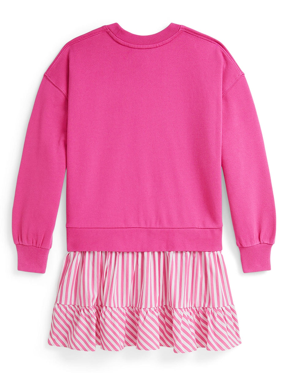 Vestido con suéter Polo manga regular para niña