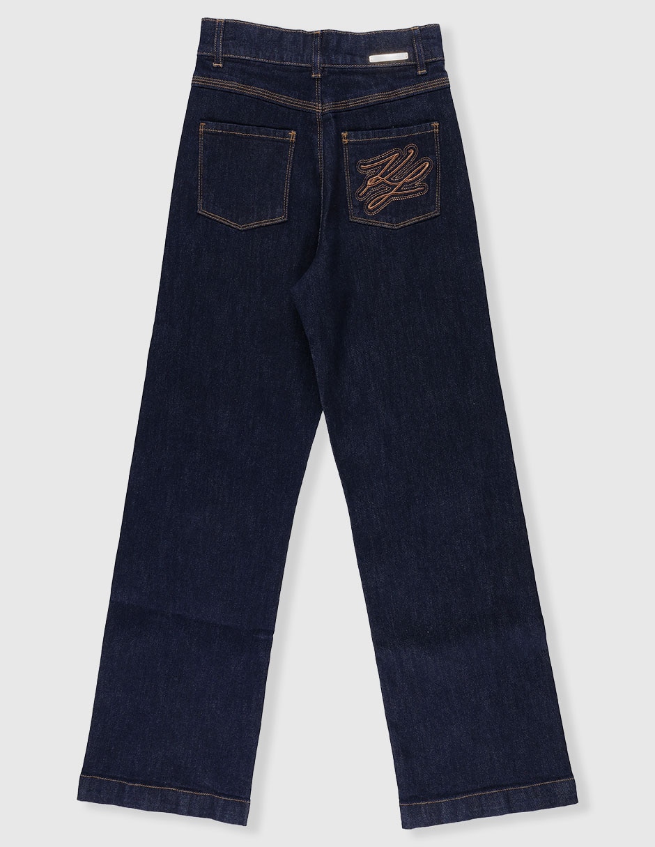 Jeans amplio lavado obscuro para niña 2