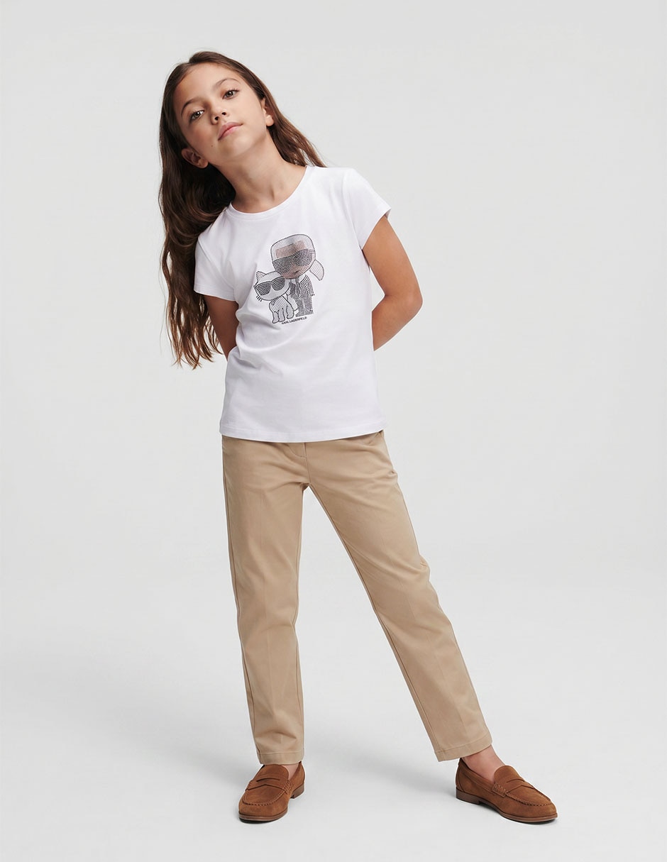 Playera manga regular para niña