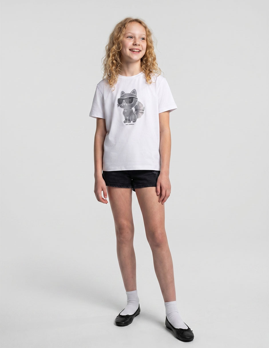 Playera manga regular para niña