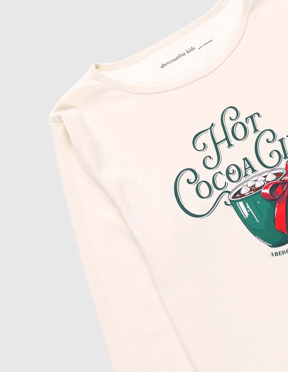 Playera manga larga para niña