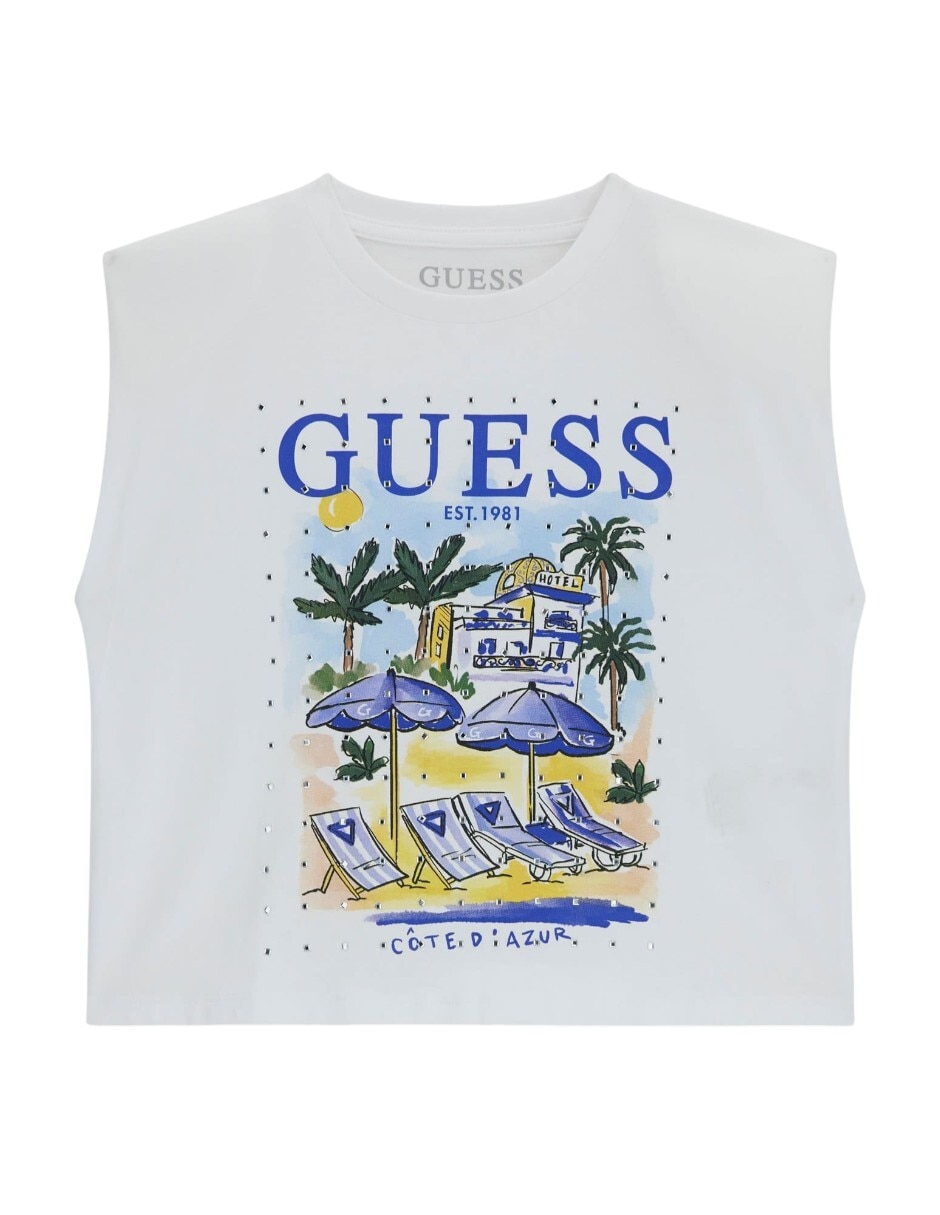Playera Guess sin mangas para niña