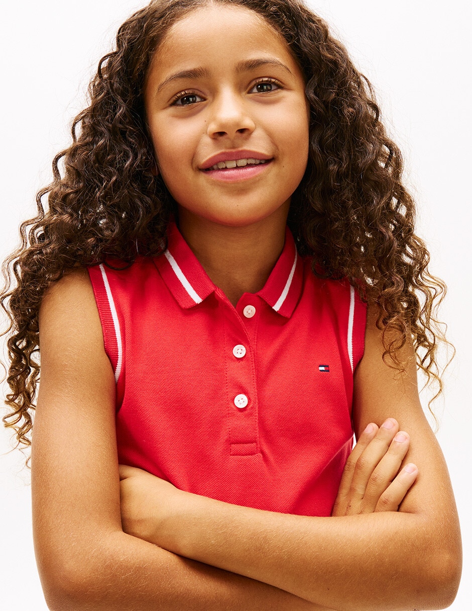 Playera tipo polo Hilfiger de algodón para niña 3