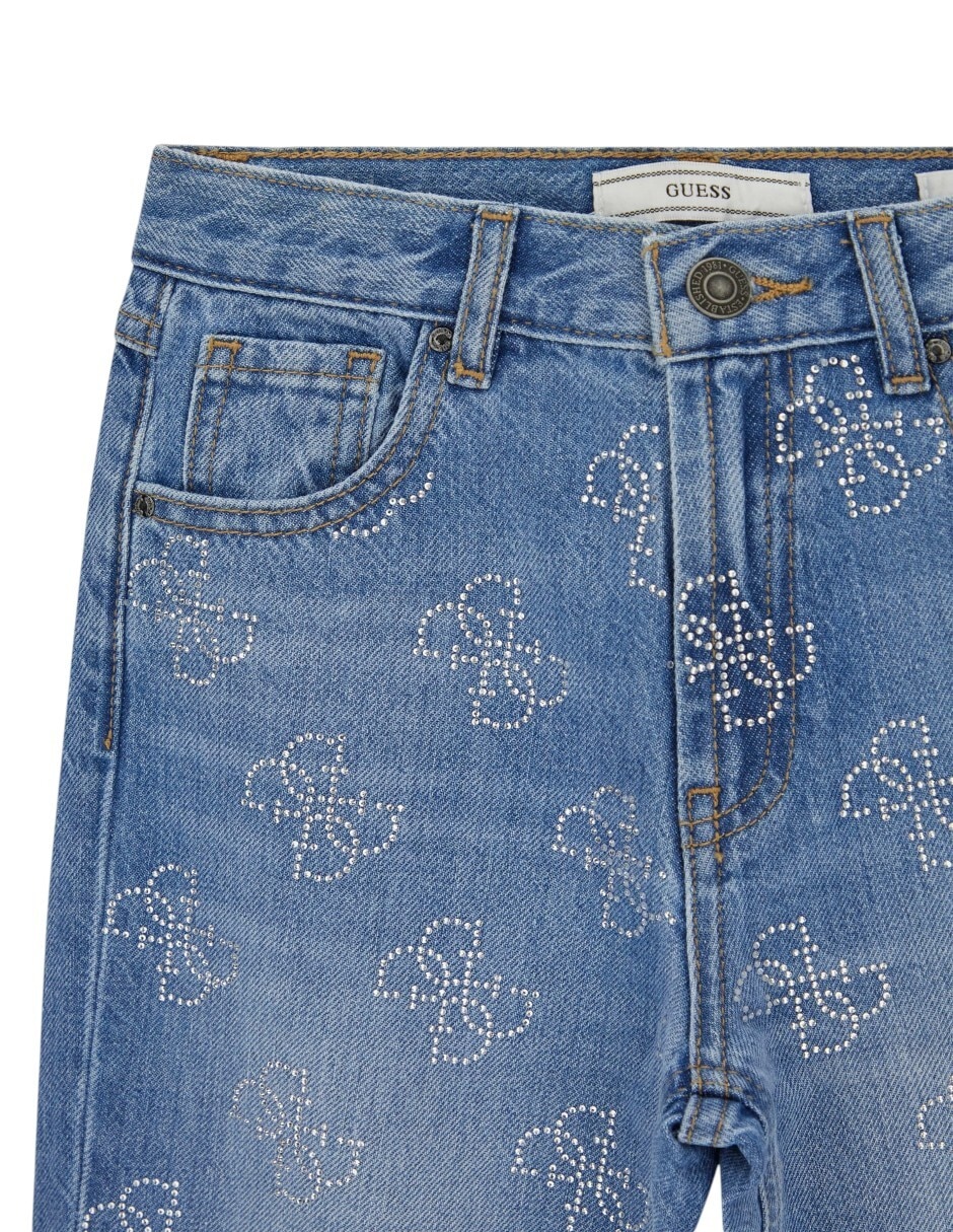 Jeans amplio lavado medio para niña 6