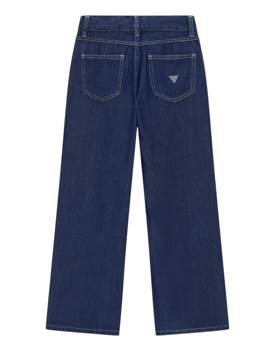 Jeans amplio Guess lavado obscuro para niña