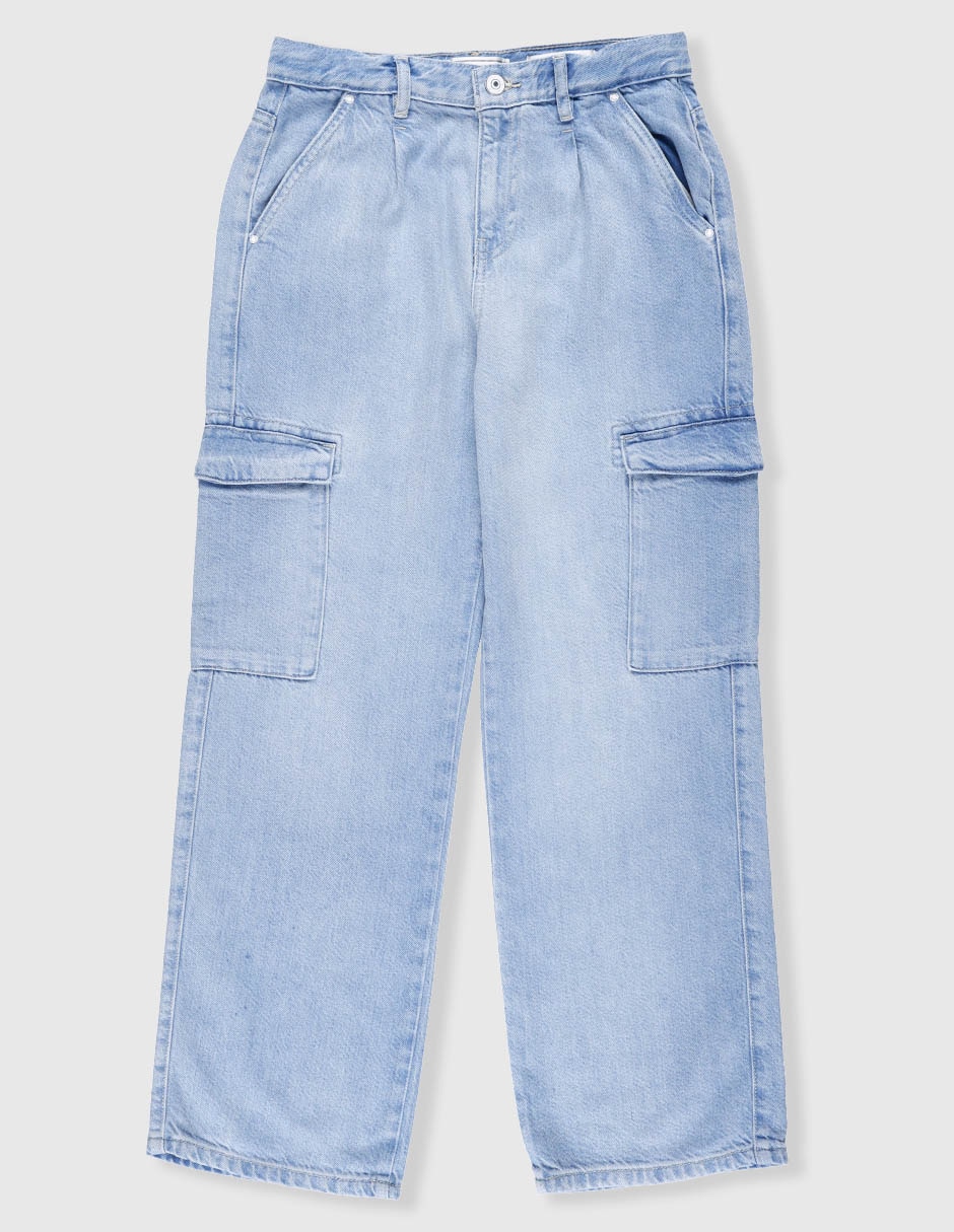Jeans relaxed lavado claro para niño