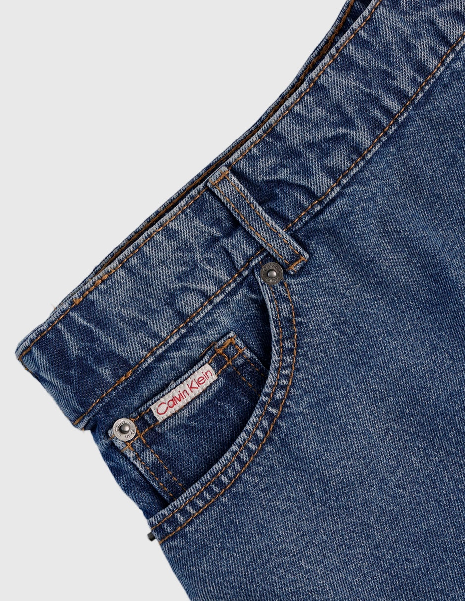 Falda calvin klein falda corta ck denim de algodón infantil niña