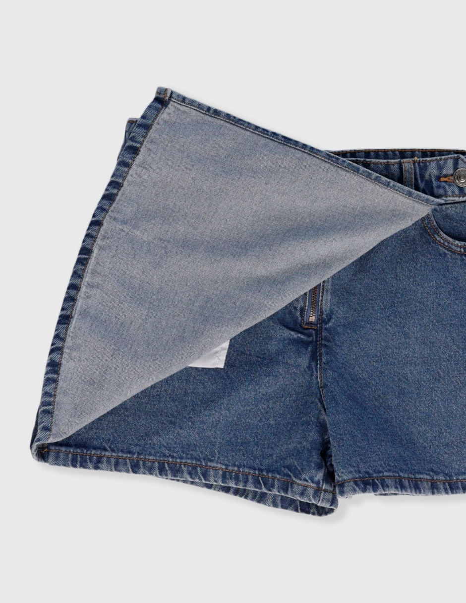 Falda calvin klein falda corta ck denim de algodón infantil niña