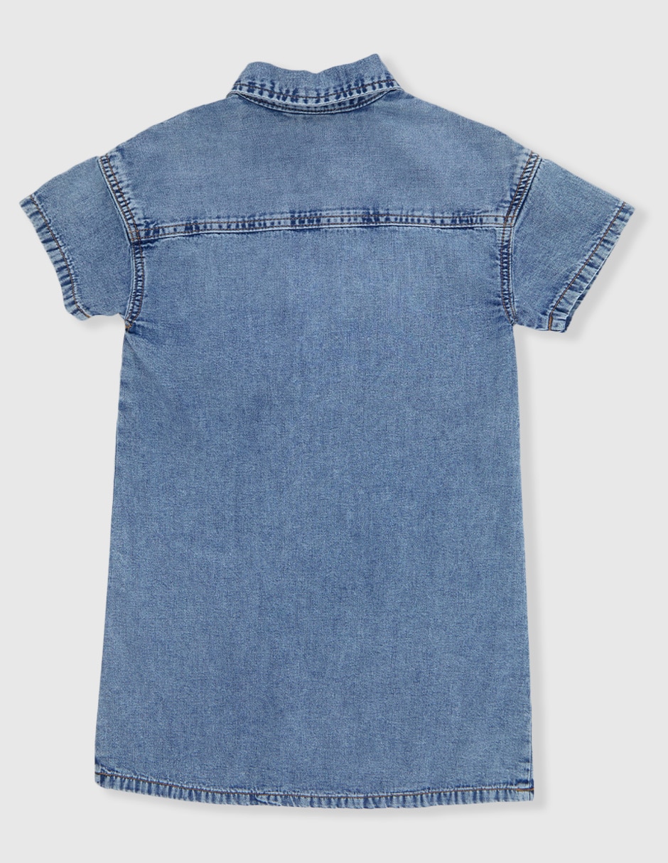 Vestido calvin klein vestido denim azul manga corta infantil niña Vestido calvin klein vestido denim azul manga corta infantil niña