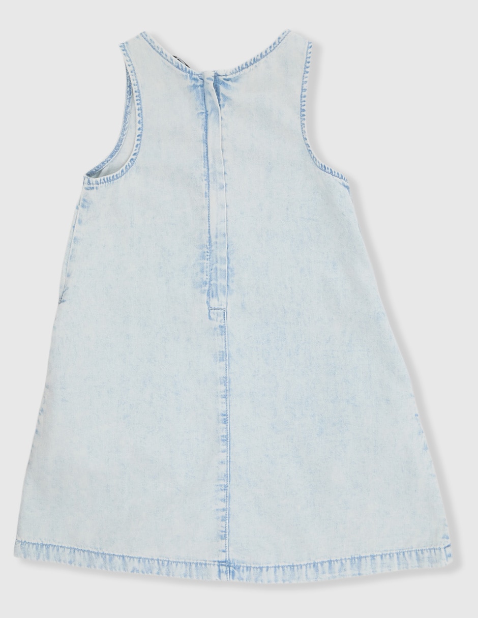 Vestido calvin klein vestido denim azul ck infantil niña