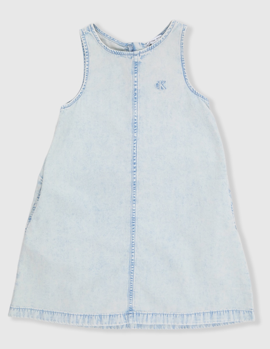 Vestido calvin klein vestido denim azul infantil niña Vestido calvin klein vestido denim azul infantil niña