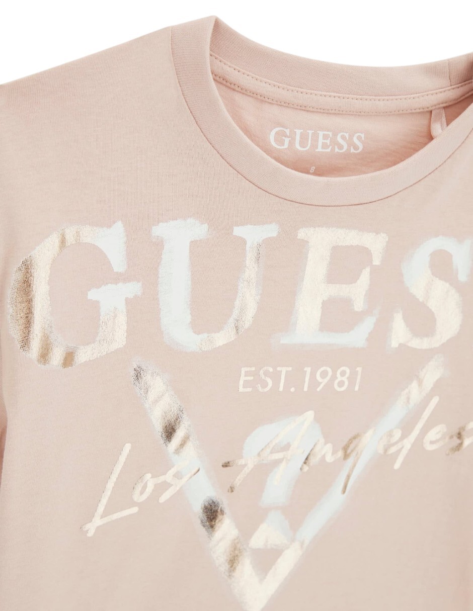 Playera guess manga regular infantil niña