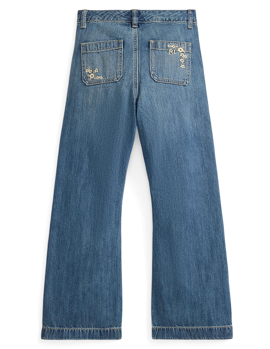 Jeans straight deslavado para niña 3