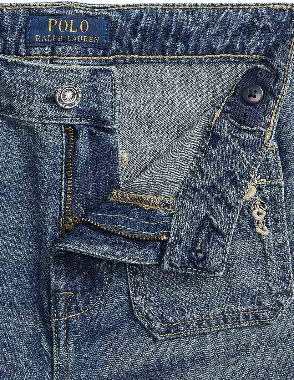 Jeans straight deslavado para niña