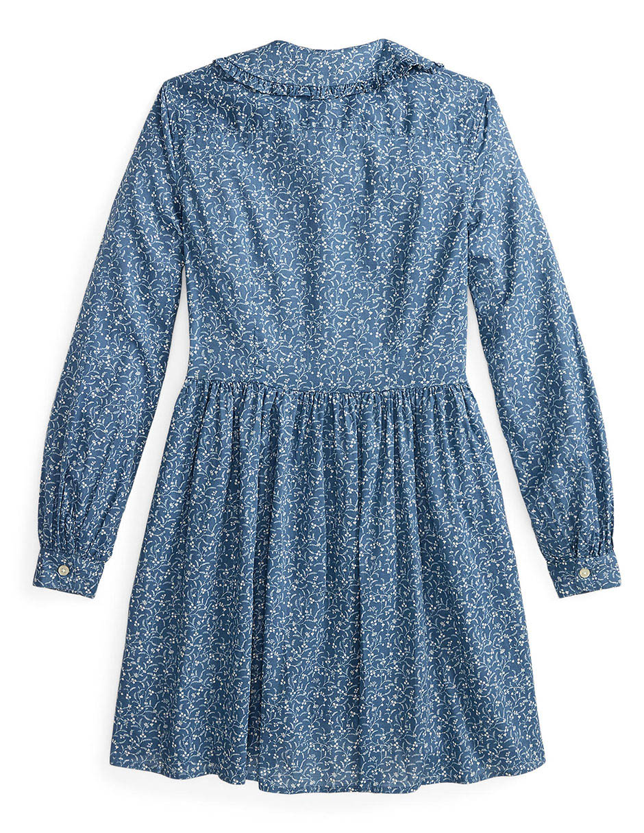 Vestido manga con puño para niña