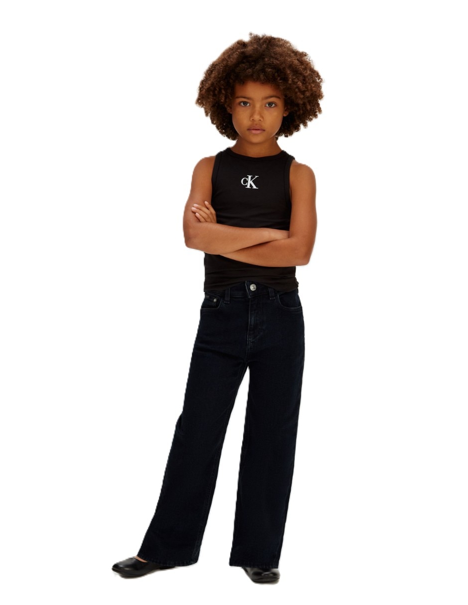 Playera calvin klein top calvin klein niña negro infantil niña