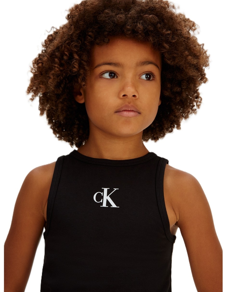 Playera calvin klein top calvin klein niña negro infantil niña