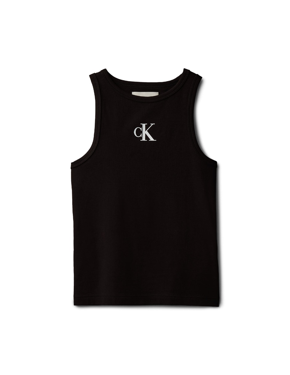 Playera calvin klein top calvin klein niña negro infantil niña Playera calvin klein top calvin klein niña negro infantil niña