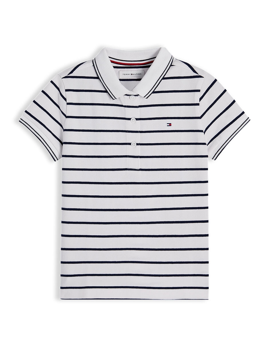Playera tipo polo de algodón para niña 4