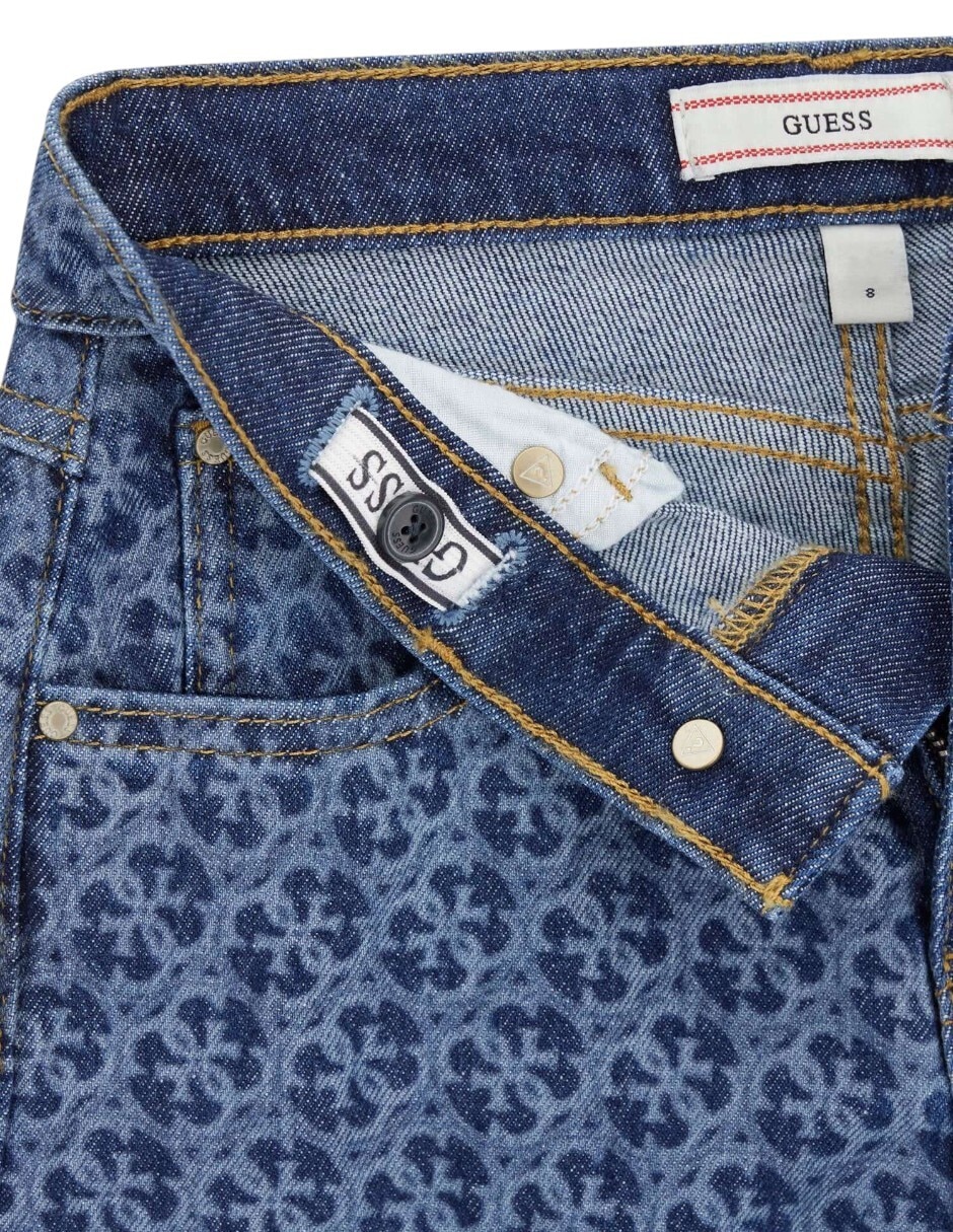 Jeans regular wide leg j6ya09d1216-rkbh lavado obscuro para niña 3