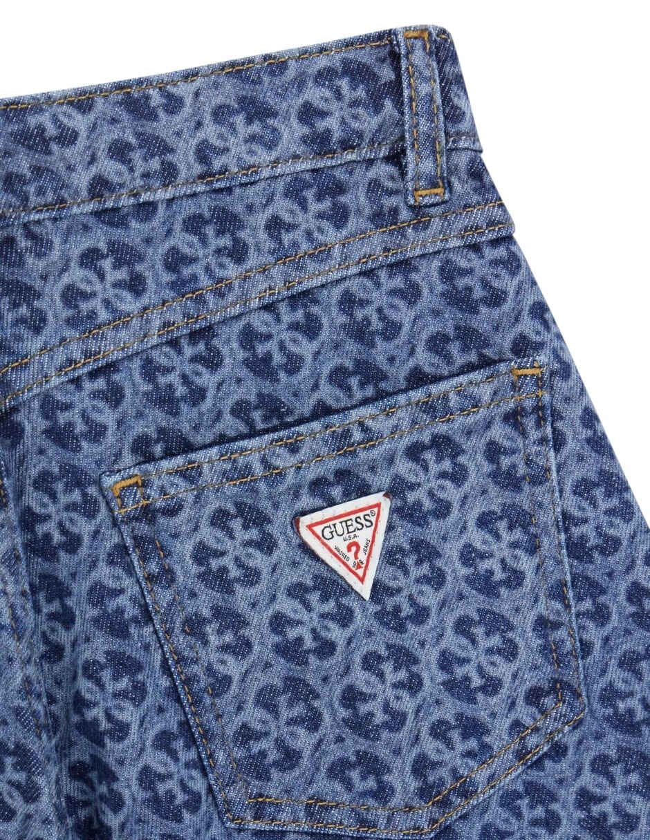 Jeans regular wide leg j6ya09d1216-rkbh lavado obscuro para niña 4