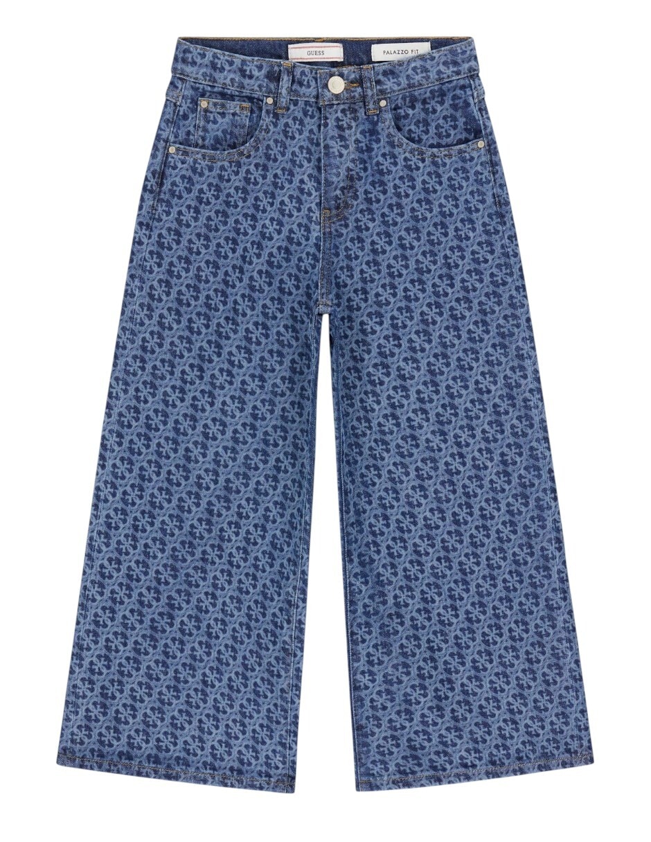 Jeans regular wide leg j6ya09d1216-rkbh lavado obscuro para niña