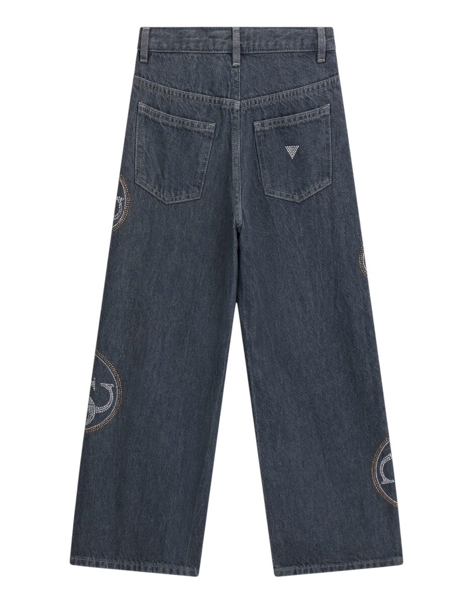 Jeans regular wide leg j6ya02d1209-teey lavado obscuro para niña 2