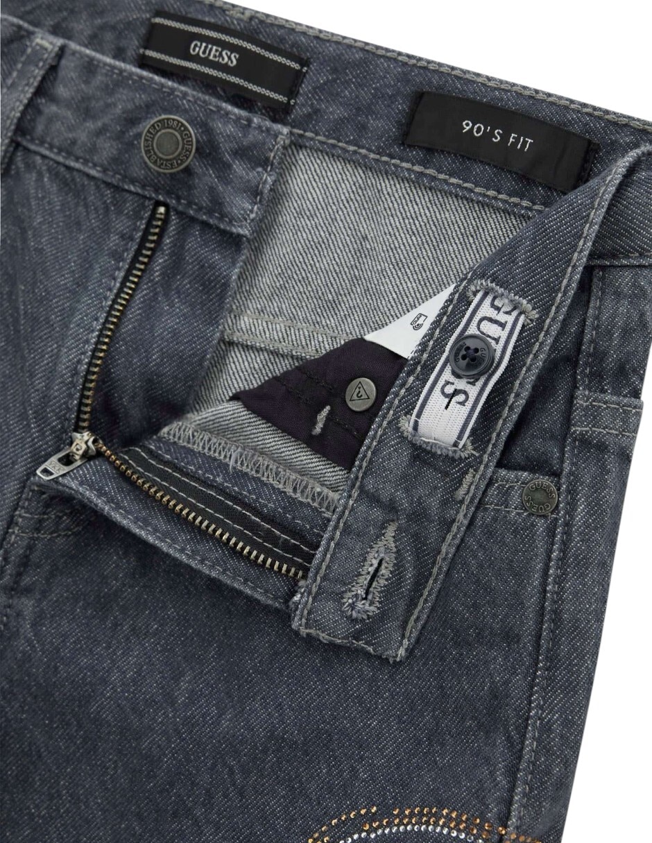Jeans regular wide leg j6ya02d1209-teey lavado obscuro para niña 3