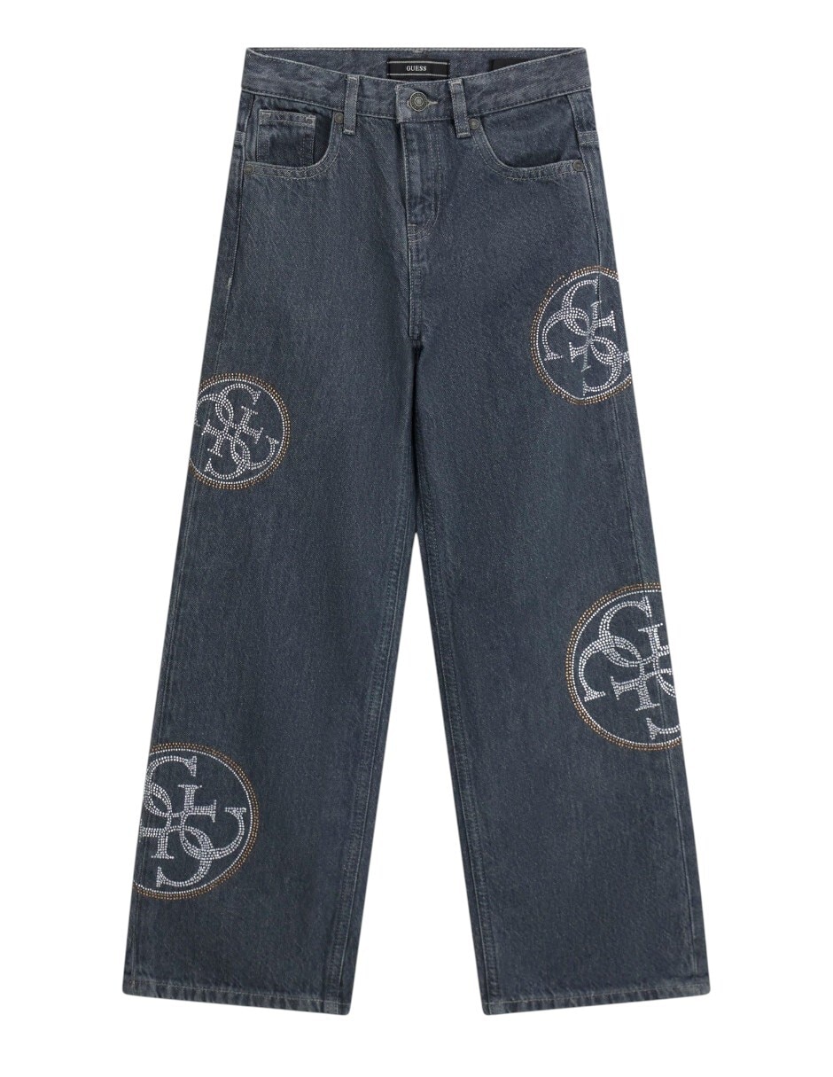 Jeans regular wide leg j6ya02d1209-teey lavado obscuro para niña
