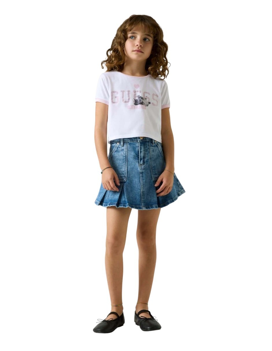 Playera guess manga corta para niña