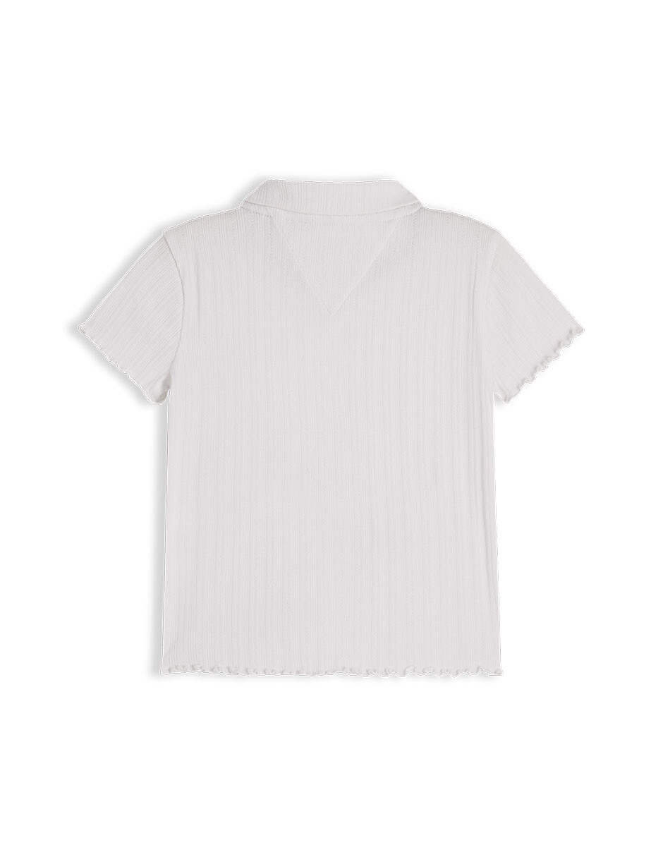 Playera tipo polo de algodón para niña 2