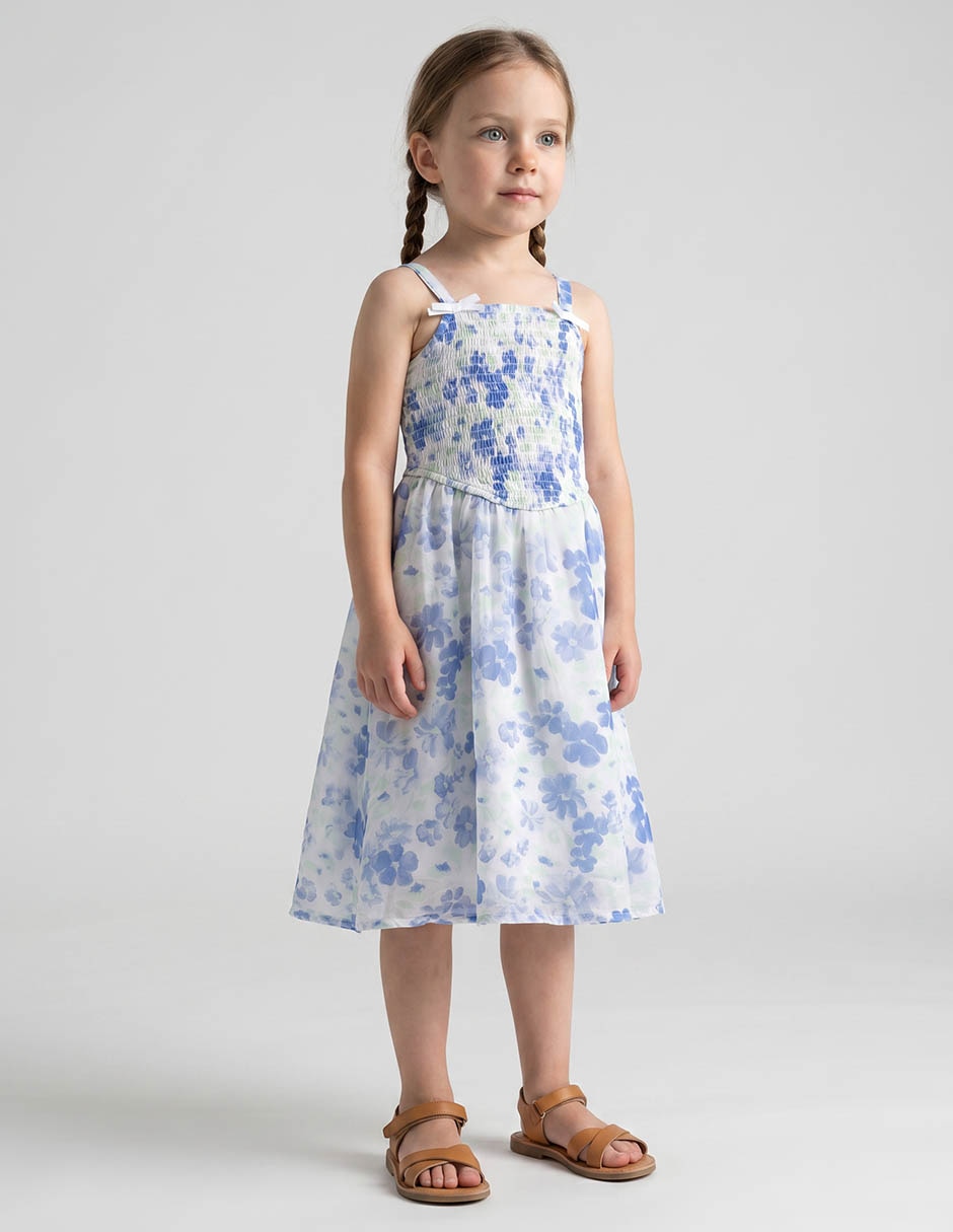 Vestido Manga Corta Para Ni–a